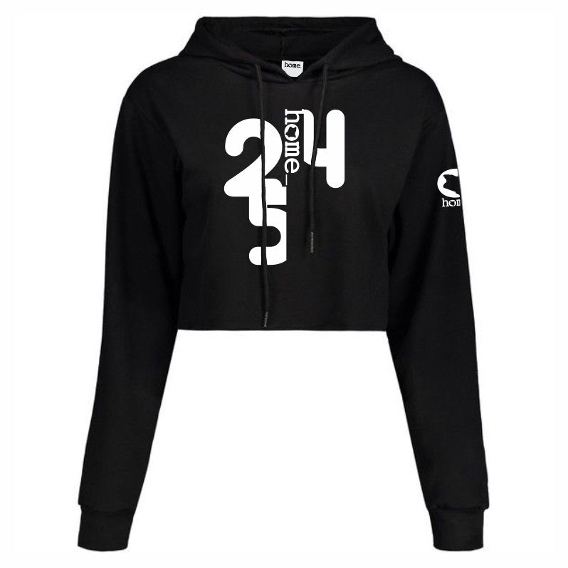 JBEEJURA DESINGZ | home_254 Black Cropped Hoodie with a white the 254 logo