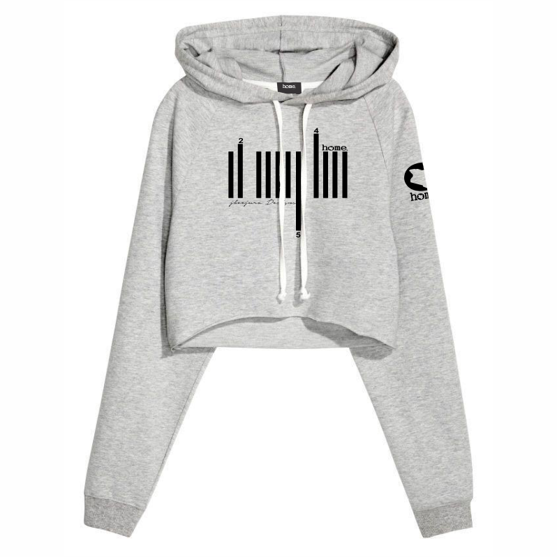 JBEEJURA DESINGZ | home_254  light grey Cropped Hoodie-mid heavy with black bars logo