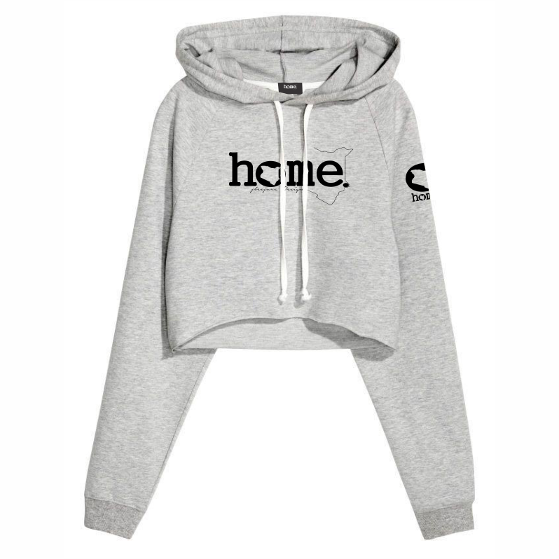 JBEEJURA DESINGZ | home_254  light grey Cropped Hoodie-mid heavy with black classic words logo