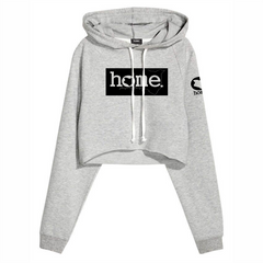 JBEEJURA DESINGZ | home_254  light grey Cropped Hoodie-mid heavy with black classic logo