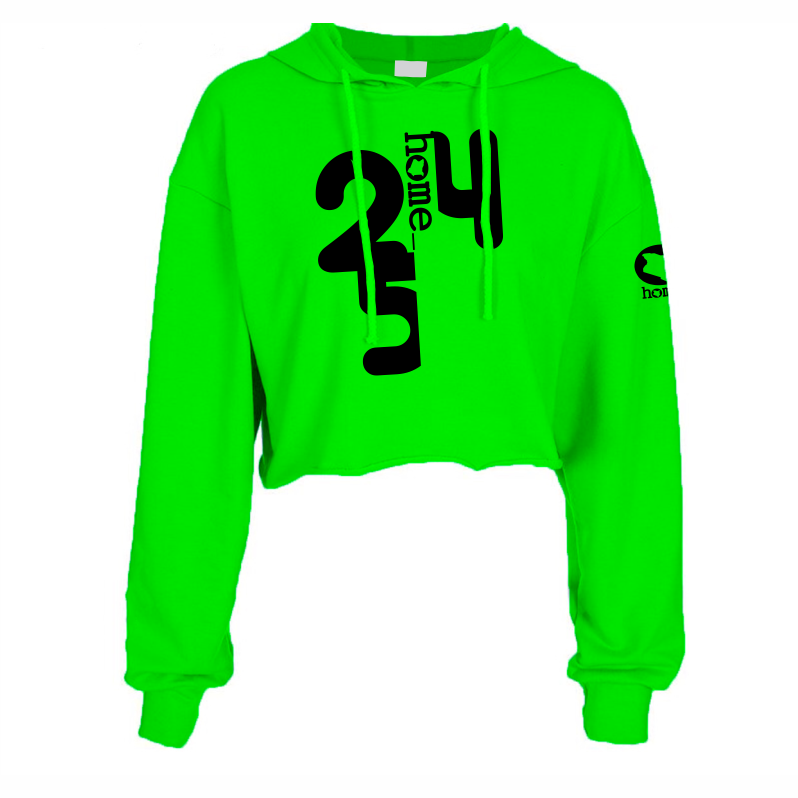 Cropped Hoodie - Lime Green (Heavy Fabric)