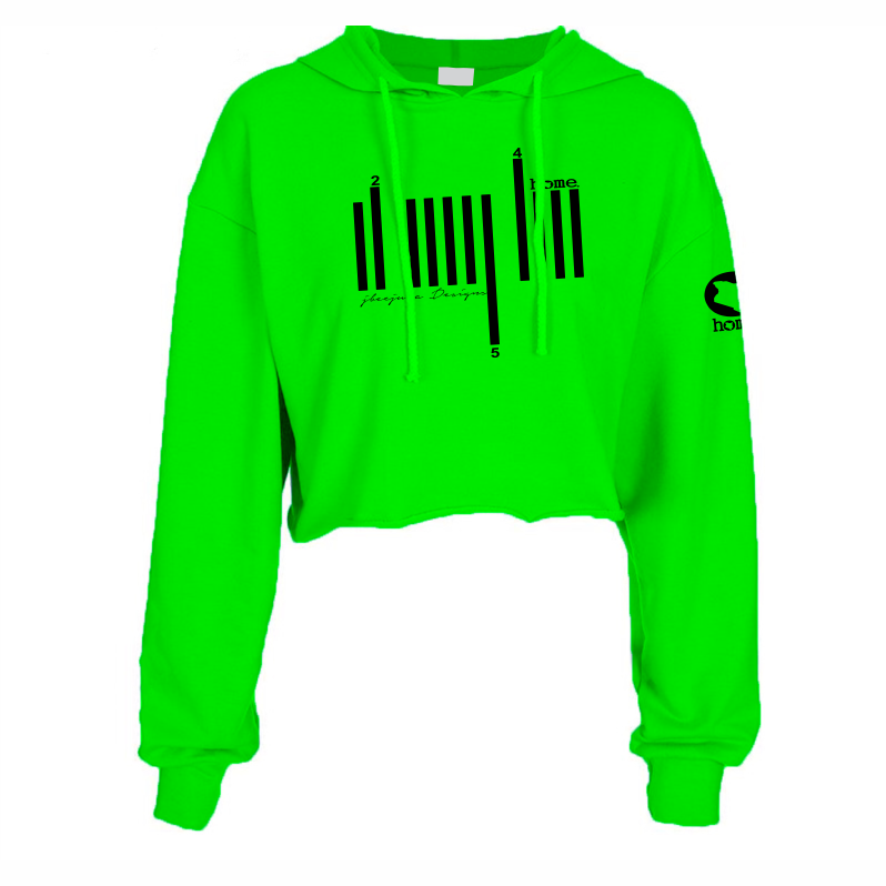 Cropped Hoodie - Lime Green (Heavy Fabric)