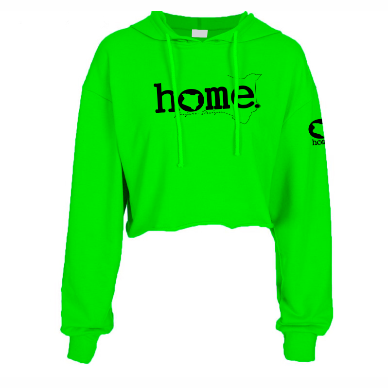 Cropped Hoodie Lime Green Heavy Fabric