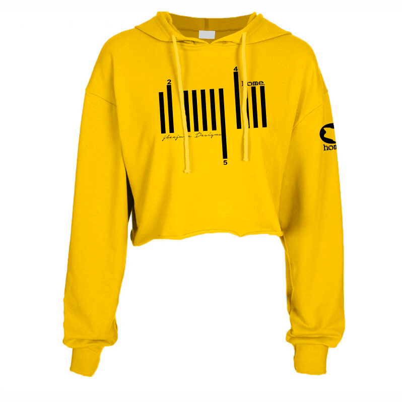Cropped Hoodie Mustard Yellow Heavy Fabric