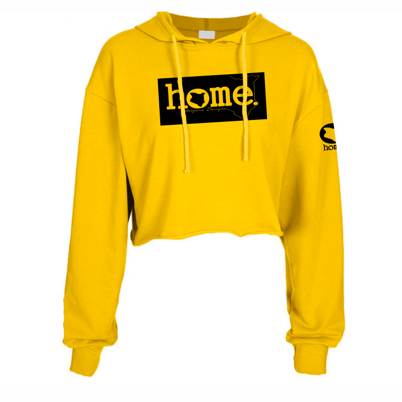 Cropped Hoodie Mustard Yellow Heavy Fabric