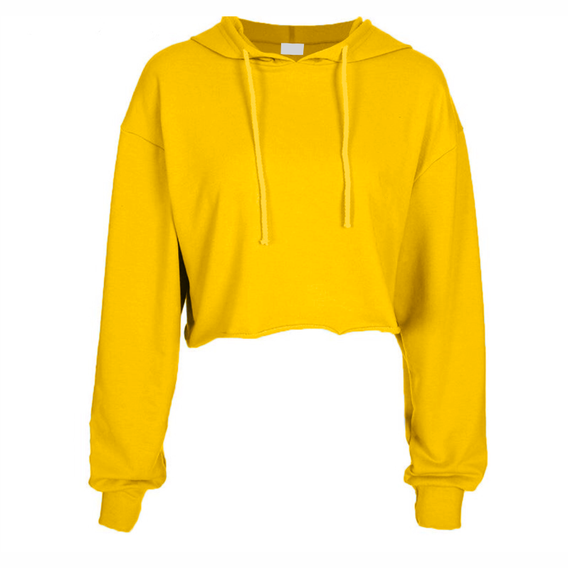 Mustard yellow cropped hoodie shop