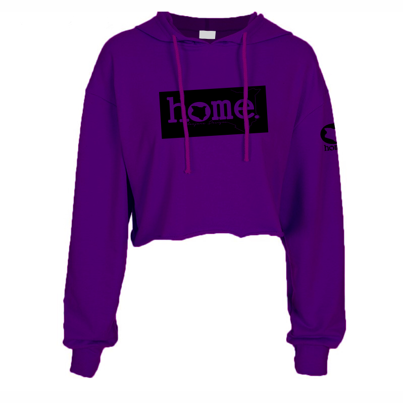 Cropped Hoodie Purple Heavy Fabric