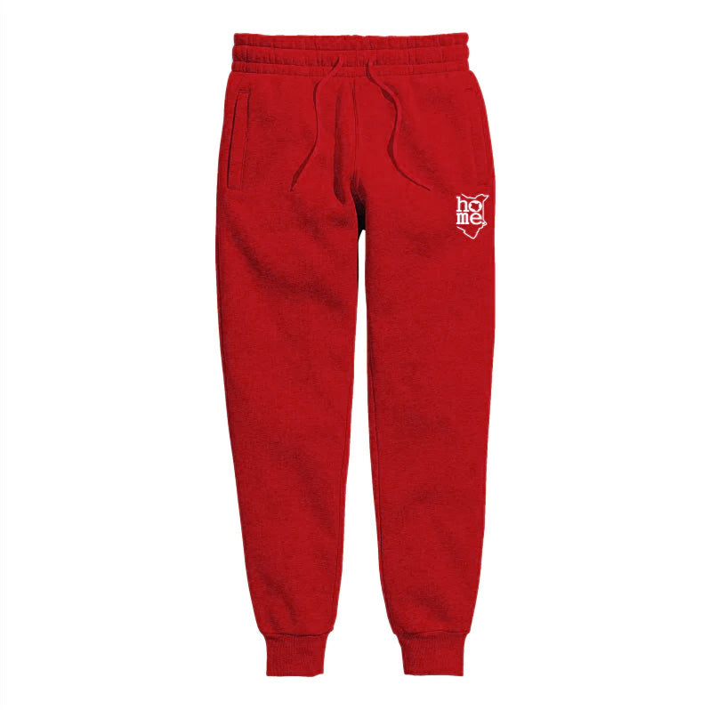 home_254 KIDS SWEATPANTS PICTURE FOR RED IN MID-HEAVY FABRIC WITH WHITE CLASSIC PRINT