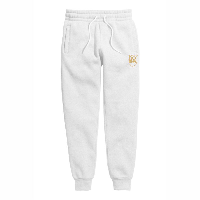 home_254 KIDS SWEATPANTS PICTURE FOR WHITE IN MID-HEAVY FABRIC WITH GOLD CLASSIC PRINT