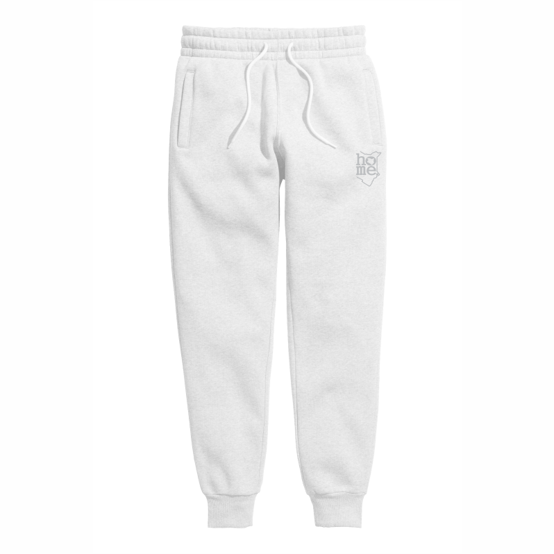 home_254 KIDS SWEATPANTS PICTURE FOR WHITE IN MID-HEAVY FABRIC WITH SILVER CLASSIC PRINT