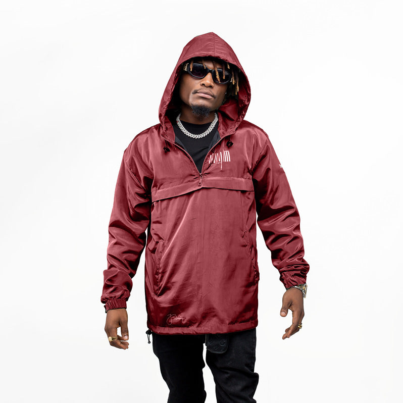 JBeejura | home_254 Maroon Ample Jacket- Front view