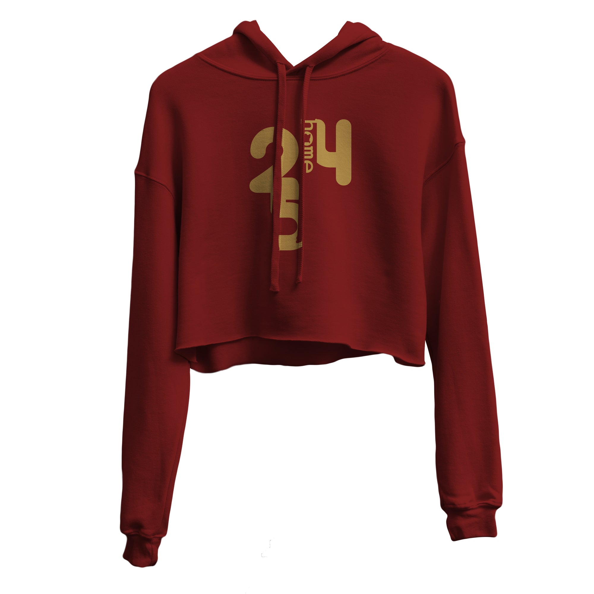 JBEEJURA DESINGZ | home_254 Burgundy Cropped Hoodie (heavy fabric) with a gold the 254 logo