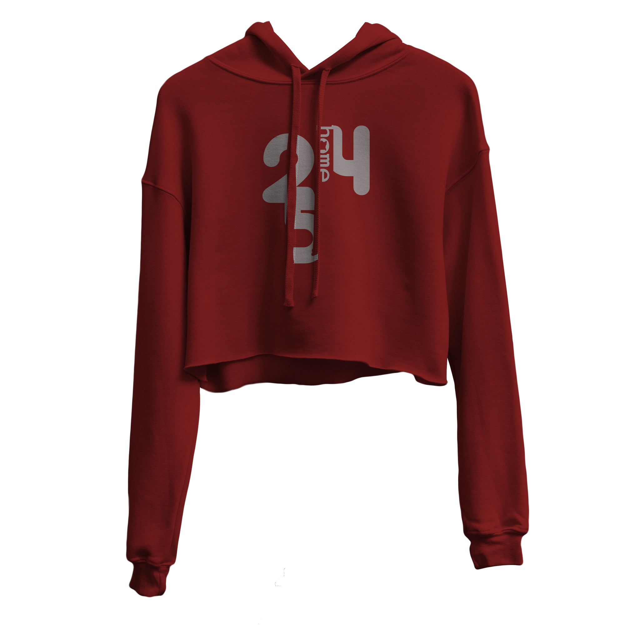 JBEEJURA DESINGZ | home_254 Burgundy Cropped Hoodie (heavy fabric) with silver the 254 logo