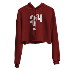 JBEEJURA DESINGZ | home_254 burgundy Cropped Hoodie (mid heavy fabric) with a white the 254 logo