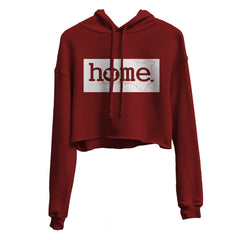 JBEEJURA DESINGZ | home_254 burgundy Cropped Hoodie (mid heavy fabric) with a white classic logo
