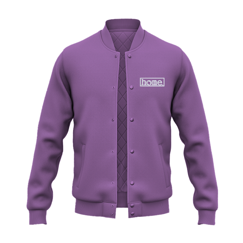 JBEEJURA DESIGNZ | home_254 Lilac College Jacket with a silver logo