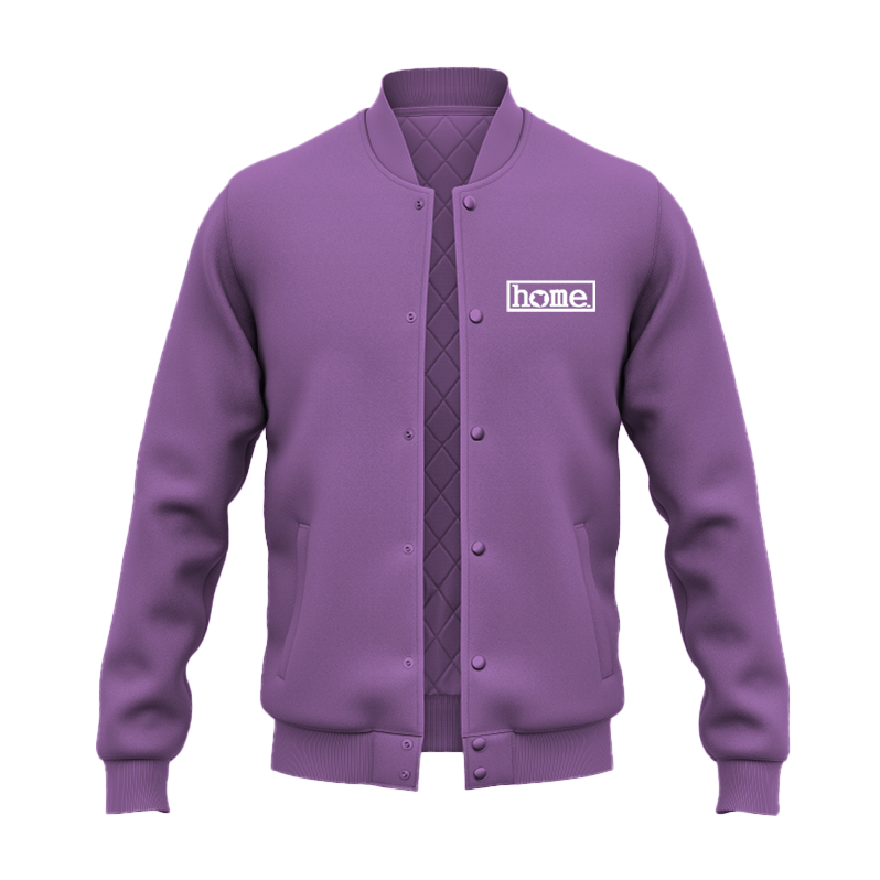 JBEEJURA DESIGNZ | home_254 Lilac College Jacket with a white logo