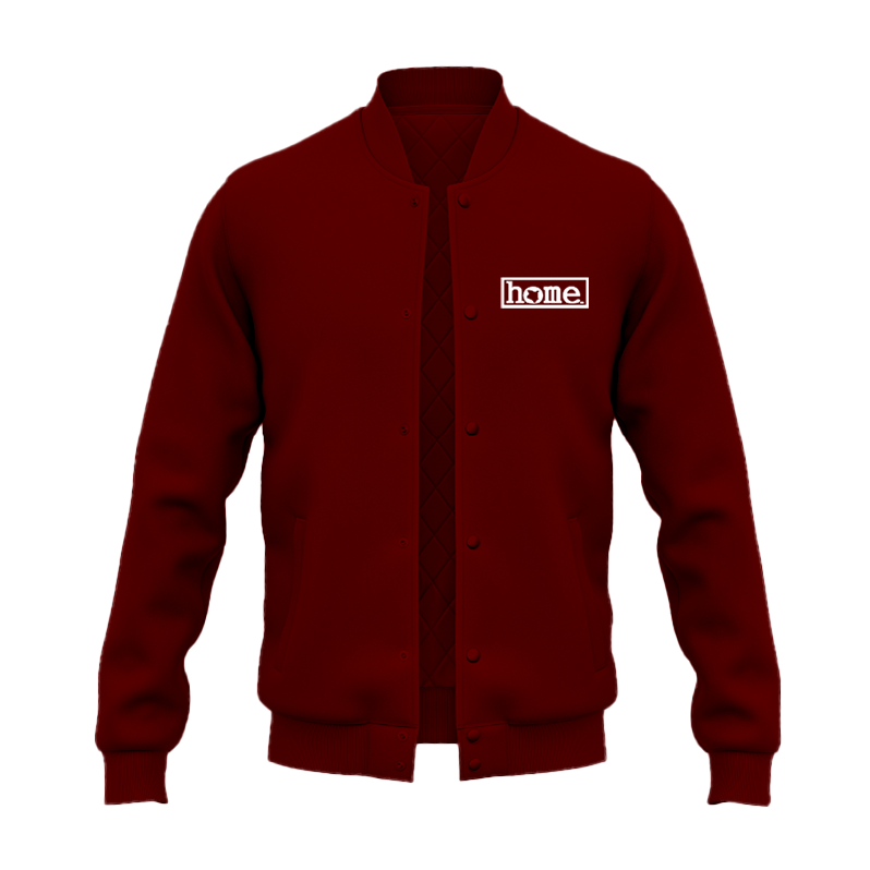 JBEEJURA DESIGNZ | home_254 Maroon Red College Jacket with a white logo