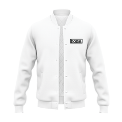 JBEEJURA DESIGNZ | home_254 White Kids College Jacket  with Black Logo