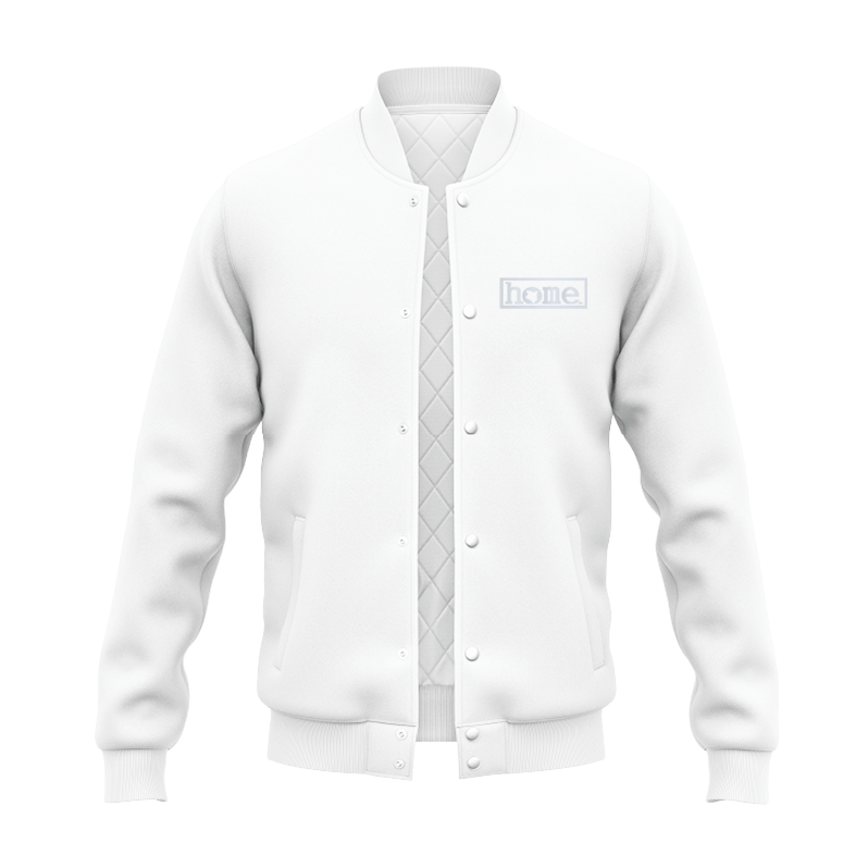 JBEEJURA DESIGNZ | home_254 White Kids College Jacket with Silver Logo