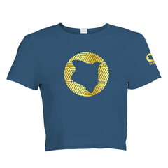 Cropped T-Shirt - Steel Blue