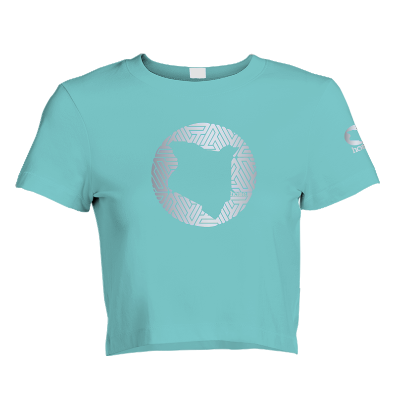 Cropped T-Shirt - Turquoise Blue