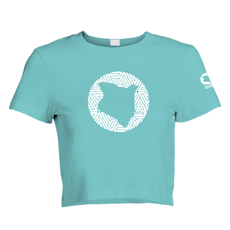 Cropped T-Shirt - Turquoise Blue