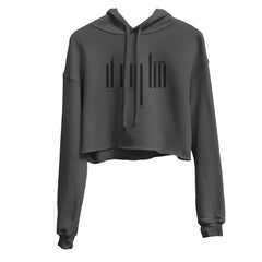 JBEEJURA DESINGZ | home_254 Dark Grey Cropped Hoodie with black bars logo