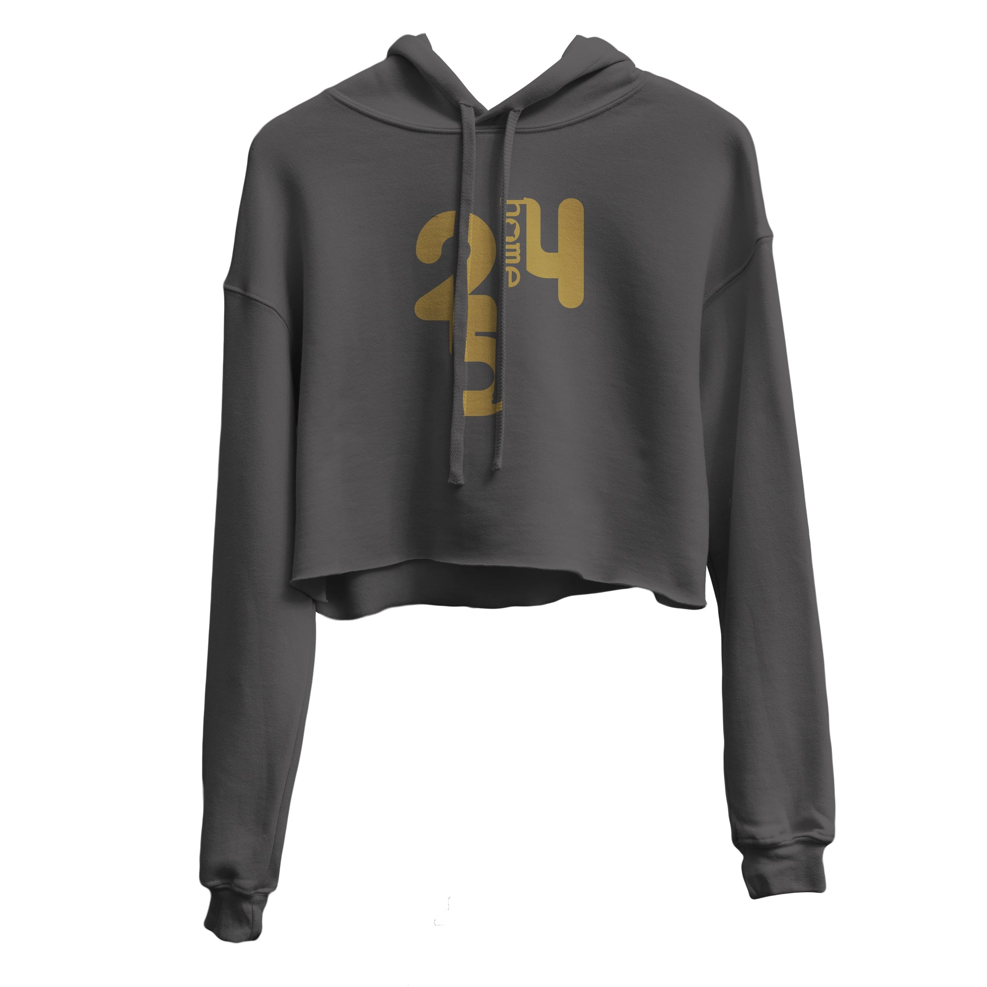 JBEEJURA DESINGZ | home_254 Dark Grey Cropped Hoodie with gold the 254 logo