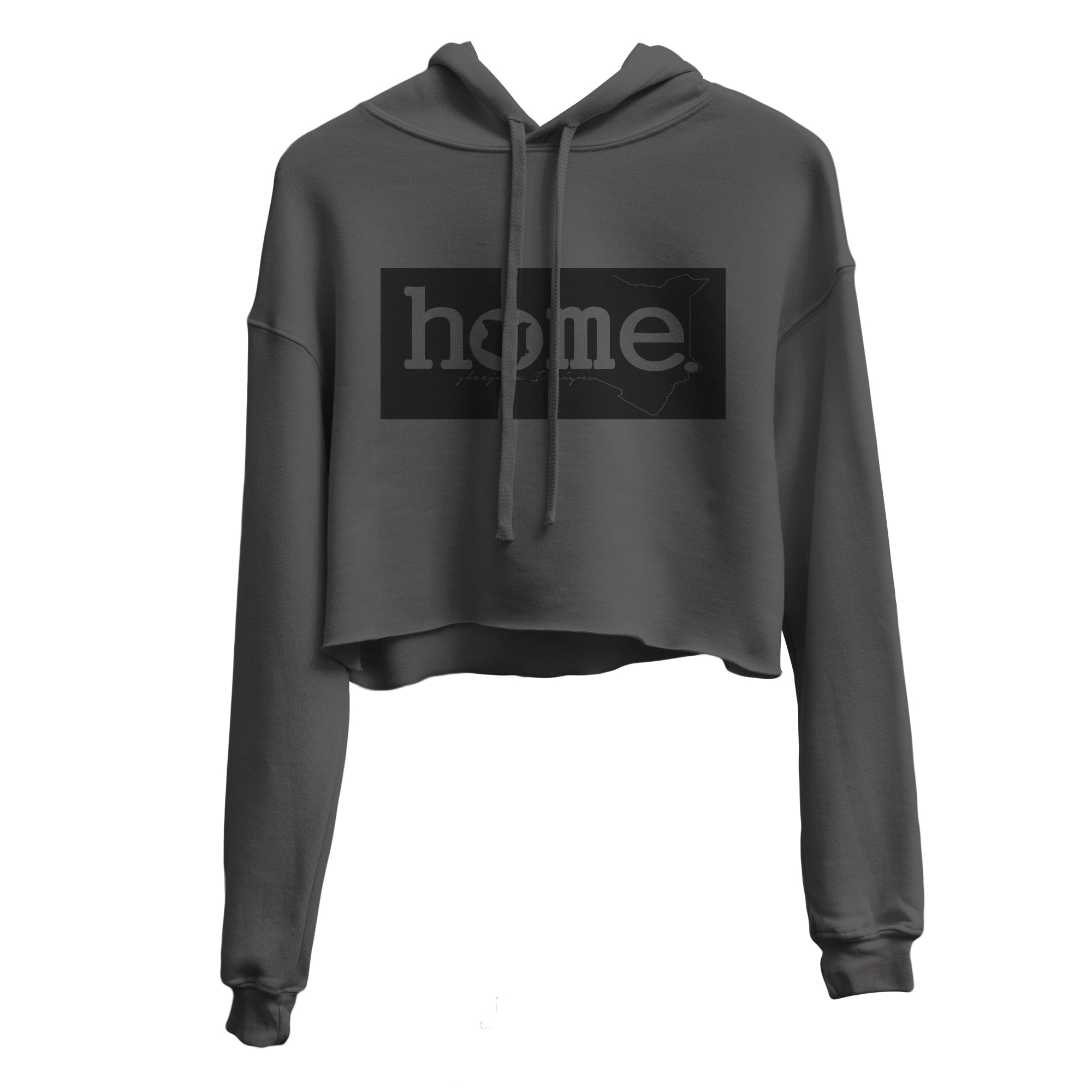 JBEEJURA DESINGZ | home_254 Dark Grey Cropped Hoodie with black classic logo