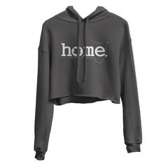 JBEEJURA DESINGZ | home_254 Dark Grey Cropped Hoodie with white classic words logo