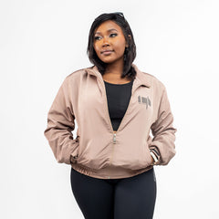 Home_254 x JBlessing, Women's Beige Funky Jacket- Front view