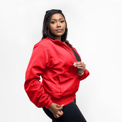 Home_254 x JBlessing, Women's Red Funky Jacket- Side view