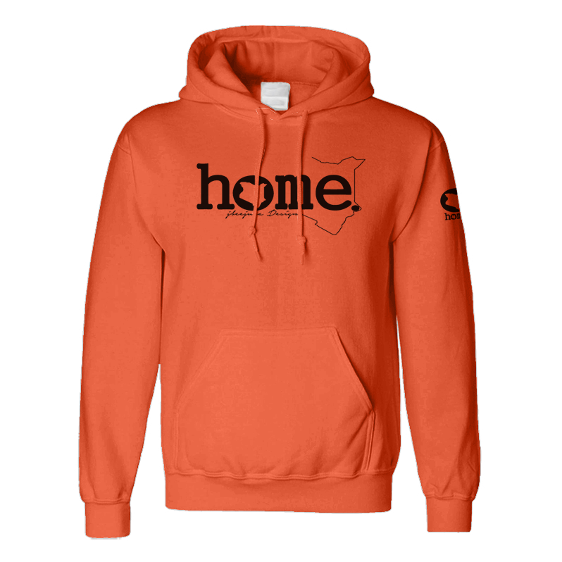 Orange hoodie with black writing sale