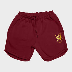 Men's Long Shorts - Maroon Red (Heavy Fabric)