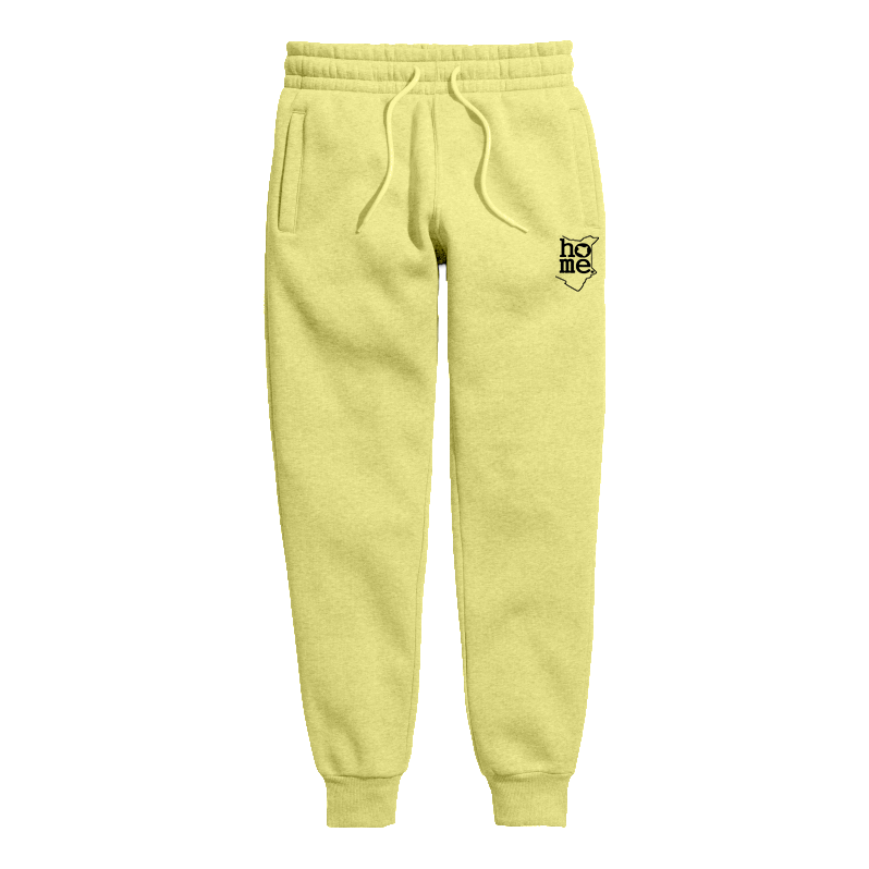 home_254 KIDS SWEATPANTS PICTURE FOR CANARY YELLOW HEAVY FABRIC BLACK CLASSIC PRINT