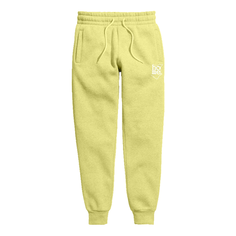 home_254 KIDS SWEATPANTS PICTURE FOR CANARY YELLOW HEAVY FABRIC WHITE CLASSIC PRINT