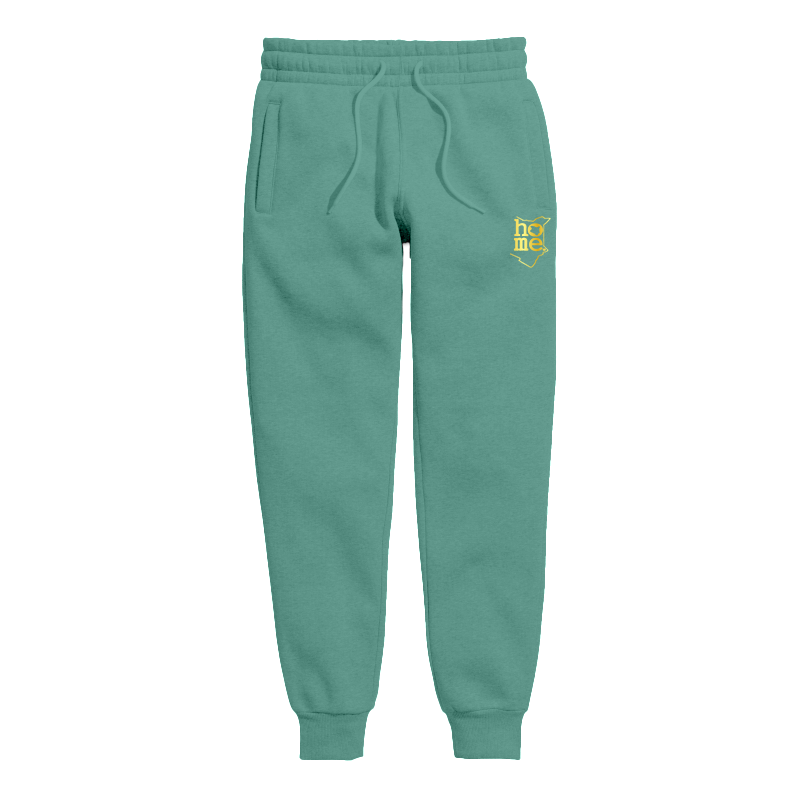 home_254 KIDS SWEATPANTS PICTURE FOR CYAN GREEN HEAVY FABRIC GOLD CLASSIC PRINT