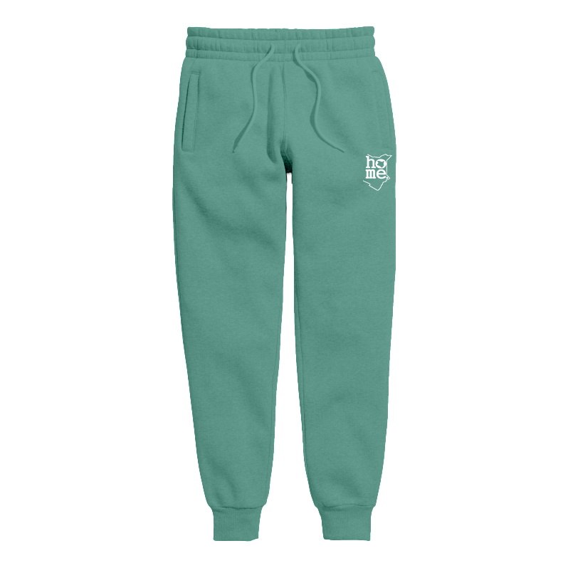 home_254 KIDS SWEATPANTS PICTURE FOR CYAN GREEN HEAVY FABRIC WHITE CLASSIC PRINT