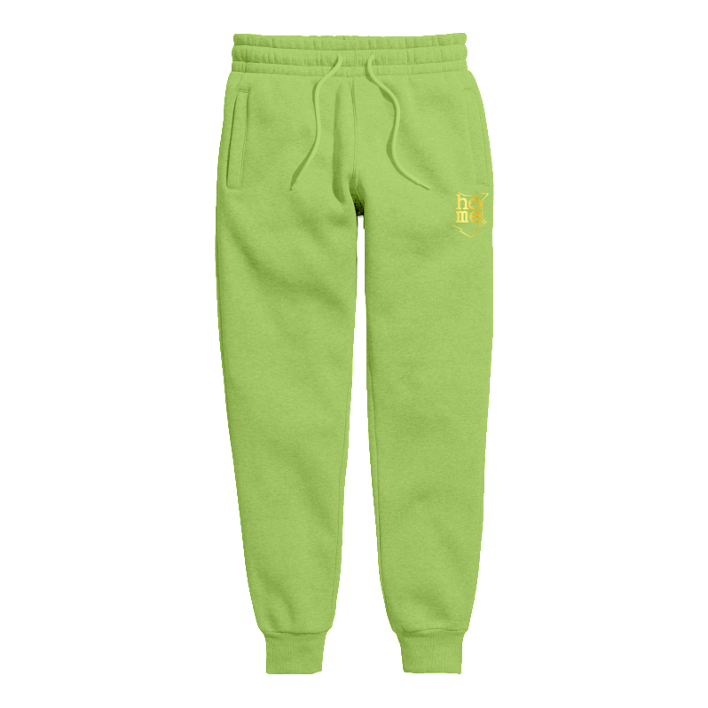 home_254 KIDS SWEATPANTS PICTURE FOR MINT GREEN IN HEAVY FABRIC WITH GOLD CLASSIC PRINT
