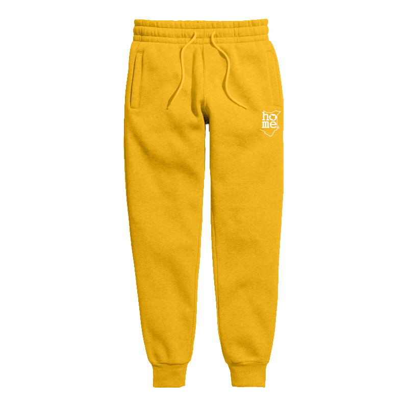 home_254 KIDS SWEATPANTS PICTURE FOR MUSTARD YELLOW IN HEAVY FABRIC WITH WHITE CLASSIC PRINT