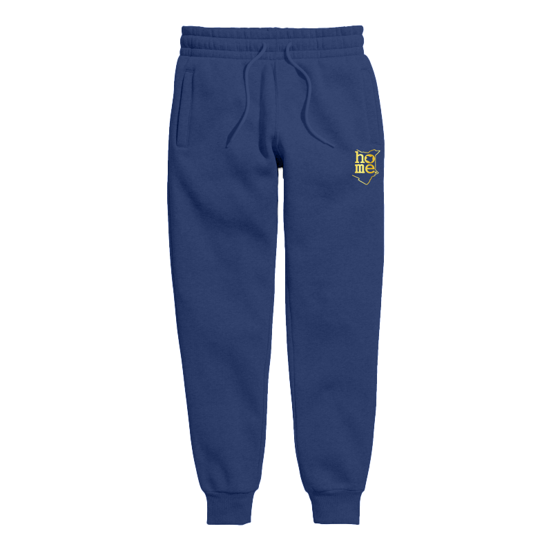 home_254 KIDS SWEATPANTS PICTURE FOR NAVY BLUE IN HEAVY FABRIC WITH GOLD CLASSIC PRINT