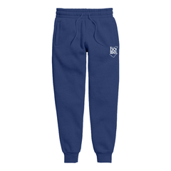 home_254 KIDS SWEATPANTS PICTURE FOR NAVY BLUE IN HEAVY FABRIC WITH WHITE CLASSIC PRINT