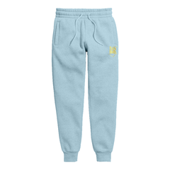 home_254 KIDS SWEATPANTS PICTURE FOR SKY BLUE IN HEAVY FABRIC WITH GOLD CLASSIC PRINT