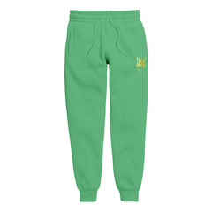 home_254 KIDS SWEATPANTS PICTURE FOR TURQUOISE GREEN IN HEAVY FABRIC WITH GOLD CLASSIC PRINT