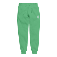 home_254 KIDS SWEATPANTS PICTURE FOR TURQUOISE GREEN IN HEAVY FABRIC WITH SILVER CLASSIC PRINT