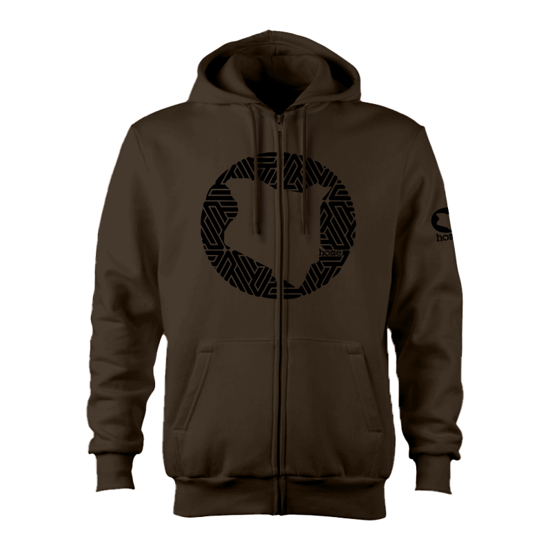 Zip-up Hoodie - Dark Brown (Heavy Fabric)