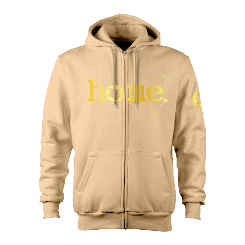 Zip-up Hoodie  - Light Brown (Heavy Fabric)