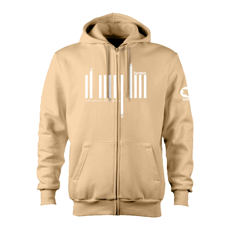 Zip-up Hoodie  - Light Brown (Heavy Fabric)