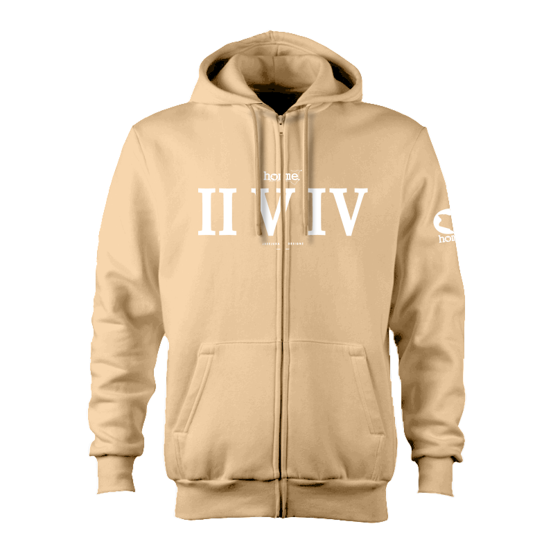 Zip-up Hoodie  - Light Brown (Heavy Fabric)